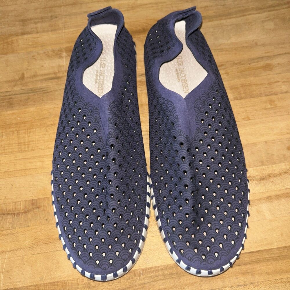 Ilse Jacobsen Shoes Wm 38 Tulip Blue Perforated Leather Slip On Comfort  Box 2